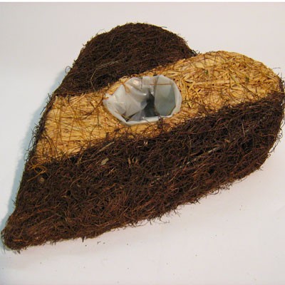 n.a. Reben-Bast-Pflanzherzkissen spitz 25cm Allerheiligen