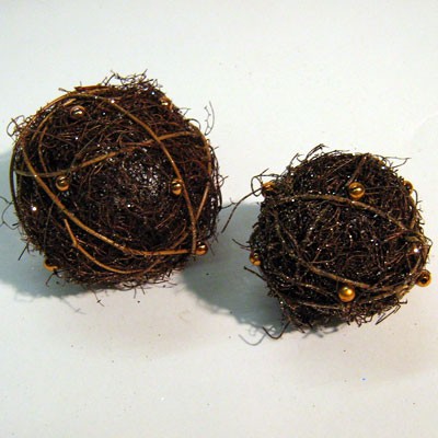 n.a. Reben-Kugel Deko Kugeln Ball Perlen + Glimmer 7,5cm