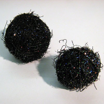 n.a. Reben-Kugeln Deko Kugeln Ball schwarz mit Glitter 10cm