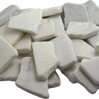 n.a. Antikos Anticos Steine Flachsteine Dekosteine 20x60mm 1kg wei&szlig;