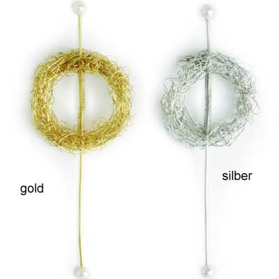 n.a. Anstecker Hochzeit Br&auml;utigam Ring mit Stab gold