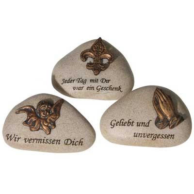 n.a. Gedenk Stein Grabdekoration Grabschmuck Engel creme