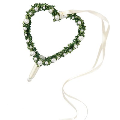 n.a. Myrtenherz Herz m. Band, Perlen, R&ouml;hrchen D 17cm creme