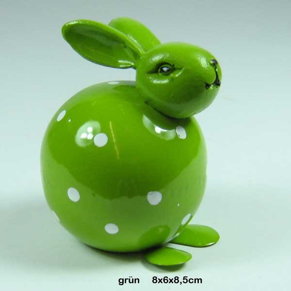 n.a. Hase Osterhase Dekohase Deko Dekofigur Ostern 8cm gr&uuml;n