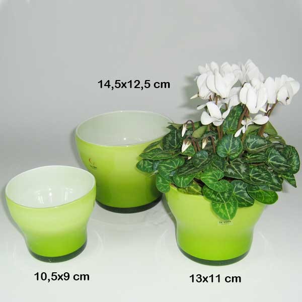 n.a. &Uuml;bertopf Laola Glas Vase Windlicht gr&uuml;n D 10,5 H 9cm