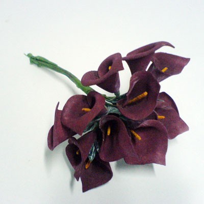 n.a. 108 Mini Calla Foam Kunstblume Seidenblume bordeaux 18cm