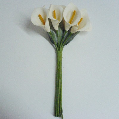 n.a. 12 x Calla L:25cm Kunstblume, k&uuml;nstliche Blumen creme