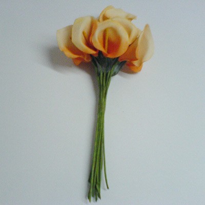 n.a. 12 x Calla L:25cm Kunstblume, k&uuml;nstliche Blumen apricot