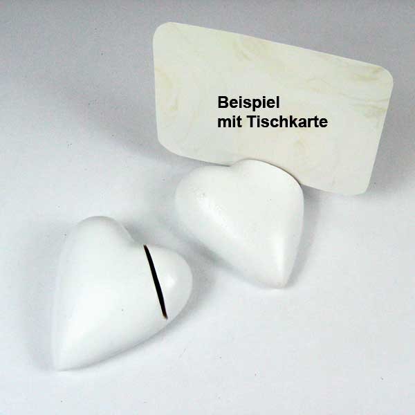 n.a. 1 Tischkartenhalter Kartenhalter Herz Polyresin wei&szlig; 7 x 6 x 3cm