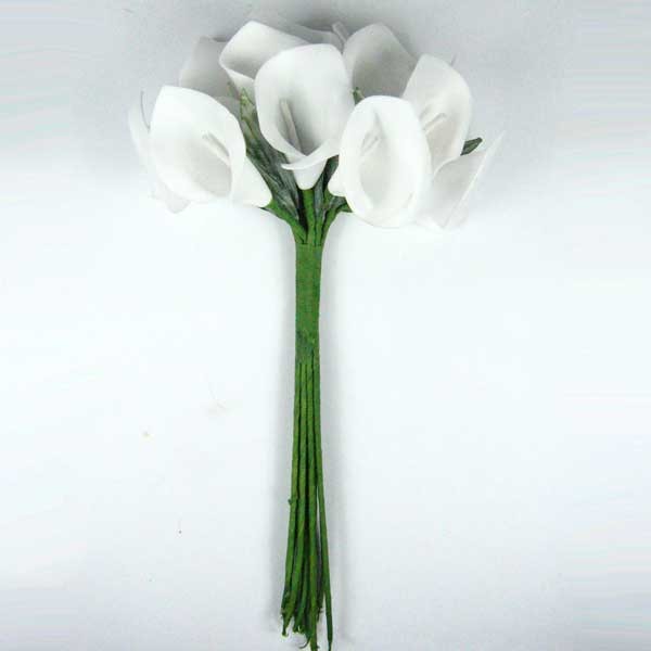 n.a. 12 Calla L 25cm Kunstblume k&uuml;nstliche Blumen wei&szlig;