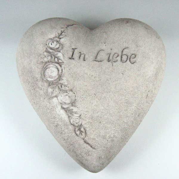 n.a. Gedenk Herz Grabdekoration Grabschmuck creme In Liebe 21cm