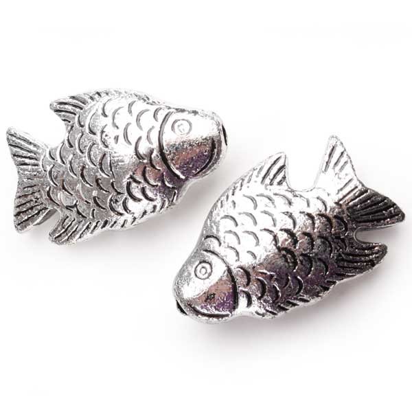 n.a. Streudeko Fische antik silber 4cm 50 St&uuml;ck 200g Tischdeko Kommunion Taufe Geburt